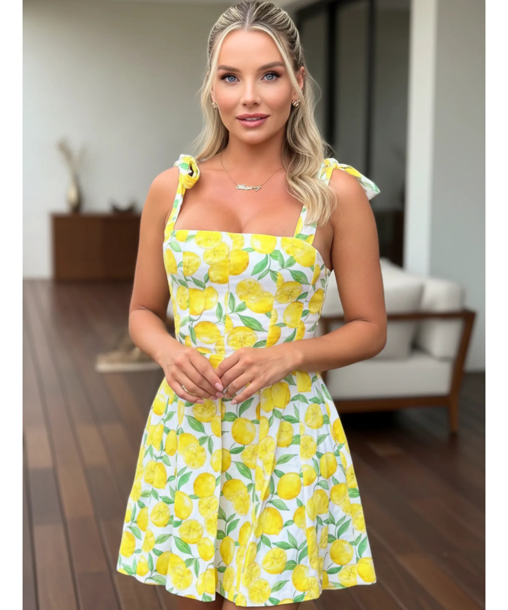 Comprar vestido boho curto estampado frutas alças amarrar verão casual feminino barato promoção ZARA