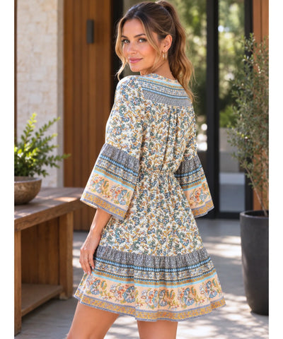 Comprar vestido boho off white barato Anellimn