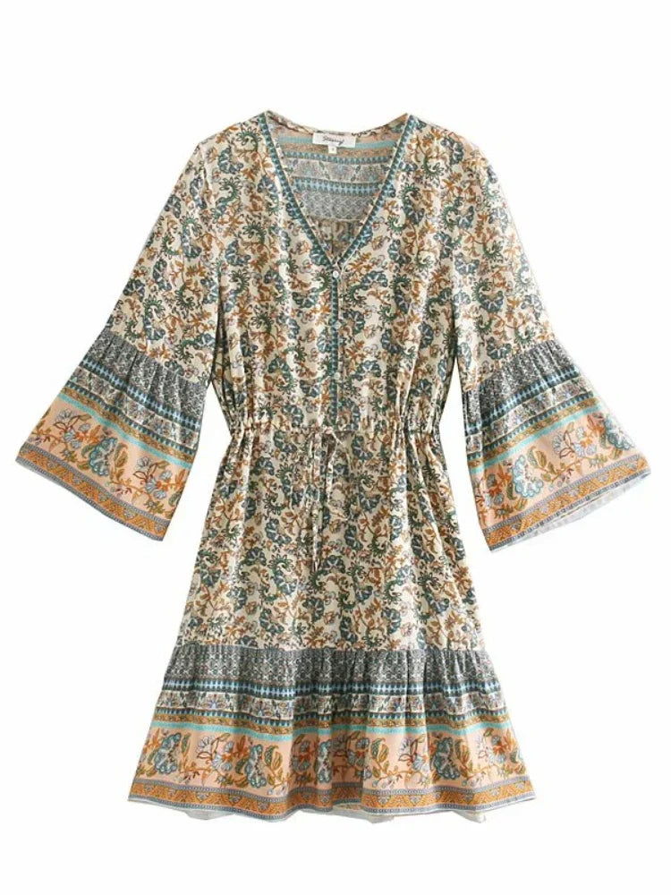 Comprar vestido boho off white barato Anellimn