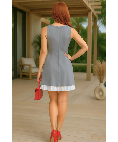 Vestido Curto Elegante Social Plissado Feminino | Brasuca