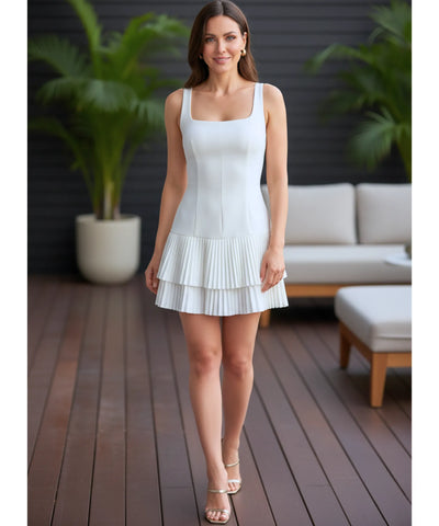 Comprar vestido curto feminino alfaiataria babados plissados festa social elegante verão barato ou em promoção ZARA