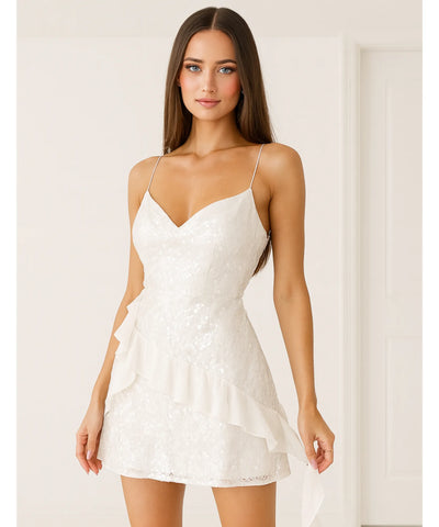 Vestido Curto Paetês Alcinha Festa Elegante | Persas