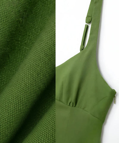 Comprar vestido feminino midi linho alças ajustáveis decote coração elegante festa social barato promoção