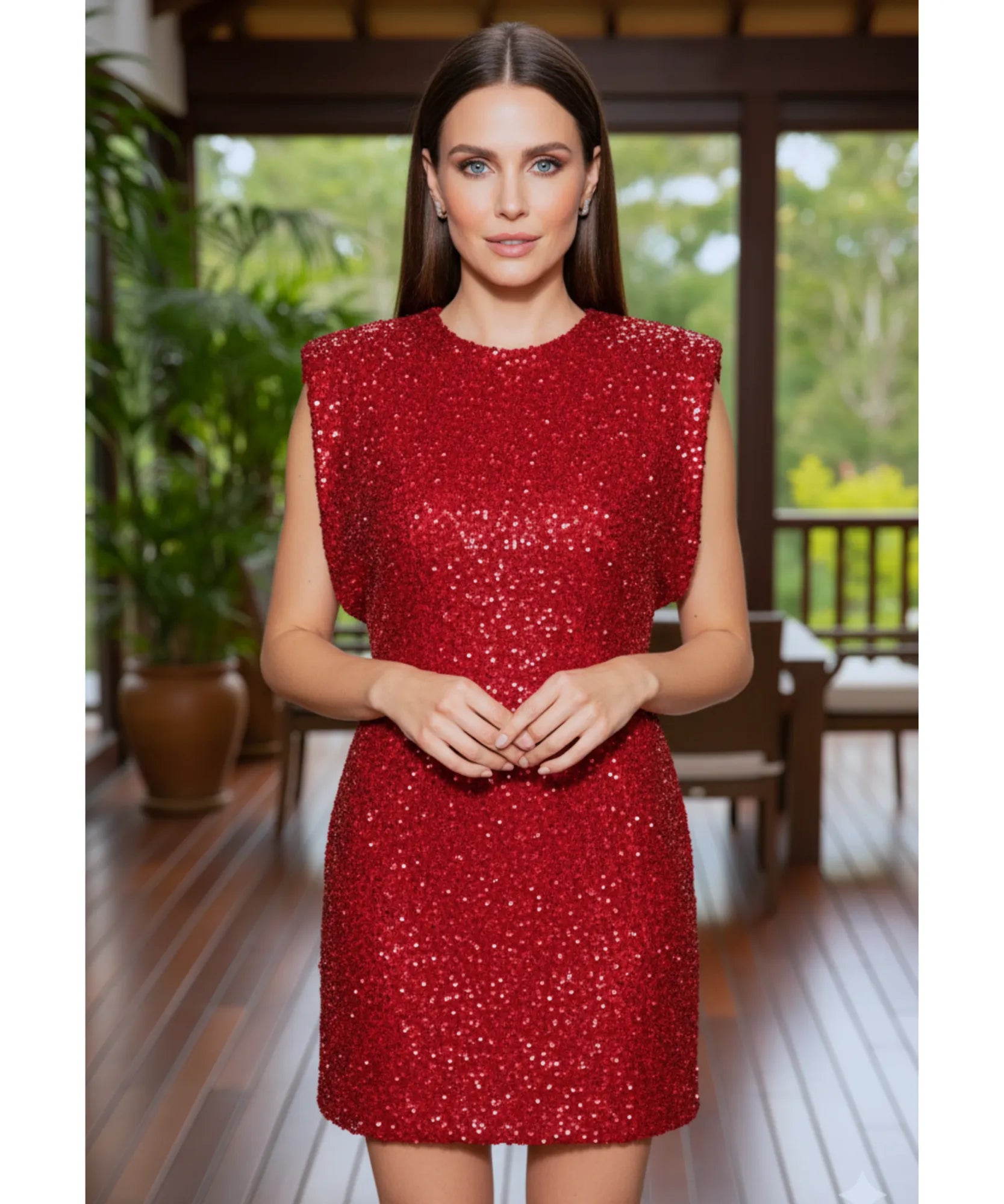 Comprar vestido de festa curto paetês elegante gola alta brilhante balada formatura noite em promoção ZARA