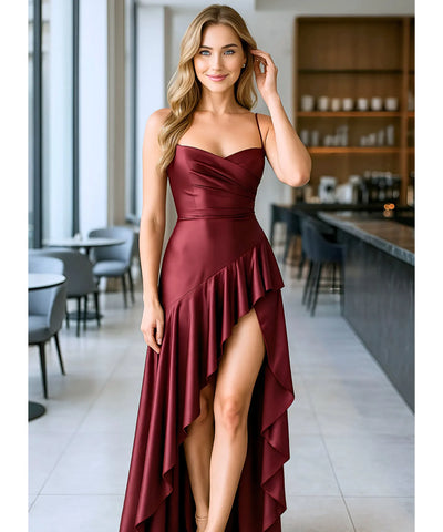 Vestido de Festa Longo Fenda Decote Drapeado Casamento | Annelis