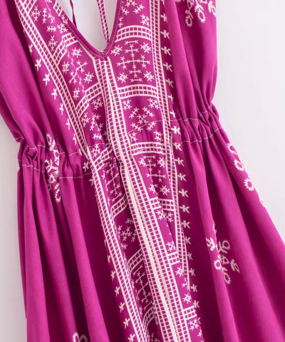 Vestido Indiano Longo Feminino Estampado Boho Casual | Acque