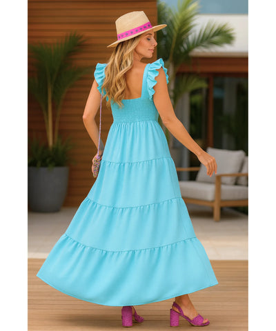 Comprar vestido longo feminino babados alças colorido verão festa casual barato promoção ZARA

