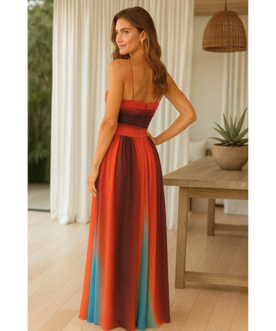 Comprar vestido longo elegante colorido listrado feminino festa casamento formatura barato promoção ZARA

