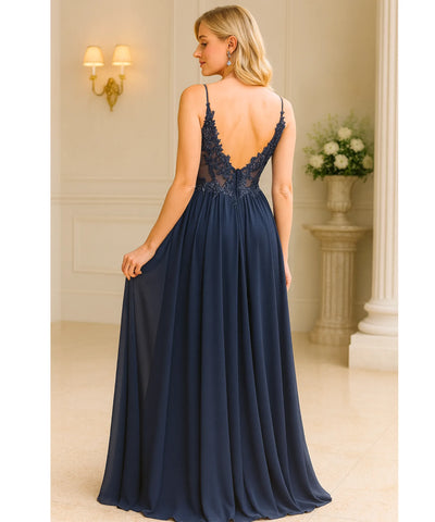 Vestido Longo de Festa com Renda Elegante para Madrinhas | Zila