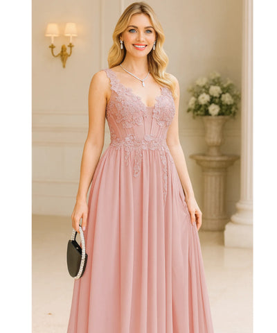 Vestido Longo de Festa com Renda Elegante para Madrinhas | Zila