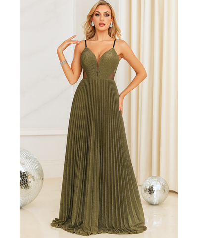 Vestido Longo de Festa Plissado Elegante Madrinha | Duda