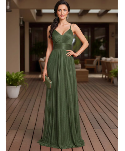 Comprar vestido longo de festa verde oliva madrinha casamentos e formatura em promoção LADY DRESS