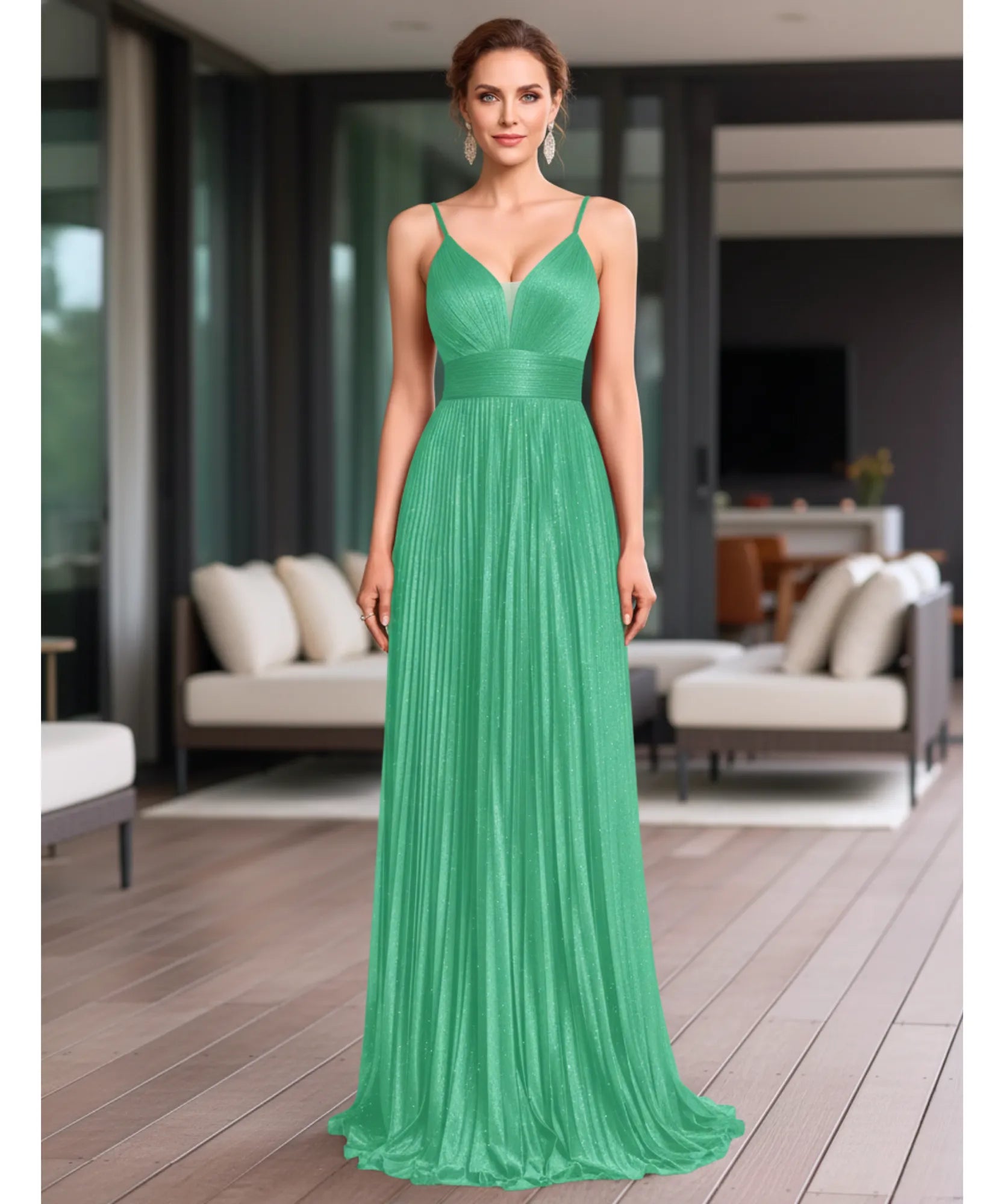 Comprar vestido longo de festa verde oliva madrinha casamentos e formatura em promoção LADY DRESS
