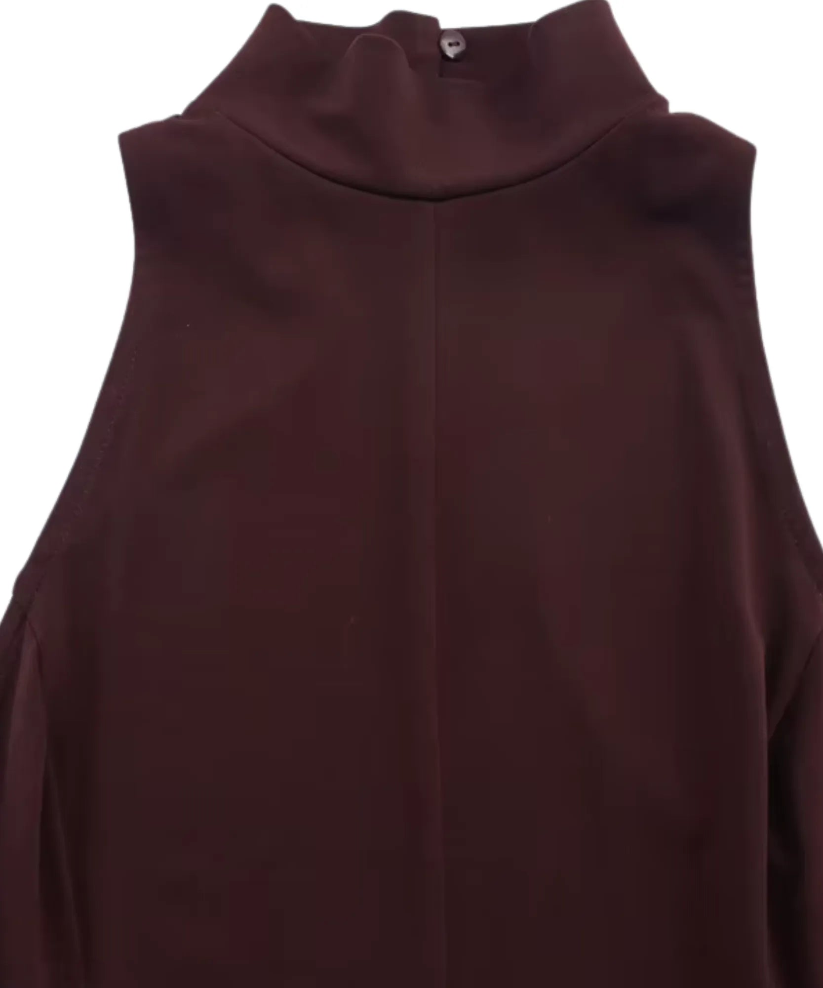 Comprar vestido longo de malha com detalhe da gola alta marsala barato Anellimn