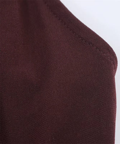 Comprar vestido longo de malha tecido fluido marsala barato Anellimn
