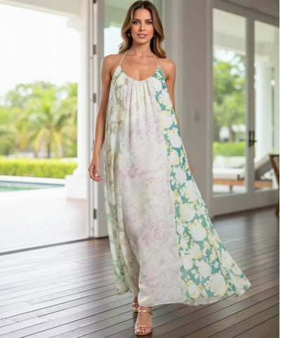Comprar vestido longo estampado feminino boho tie-dye alças cruzadas modelagem fluida verão barato promoção ZARA
