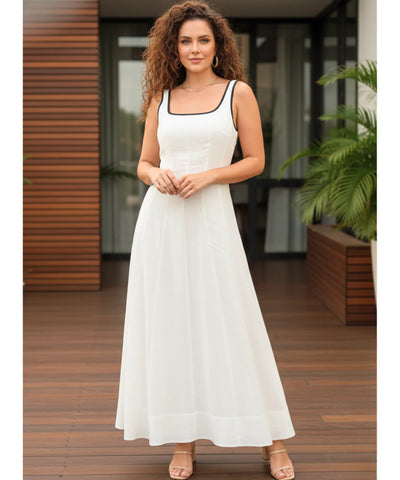 Vestido Longo Elegante Feminino Linho Premium | Danish