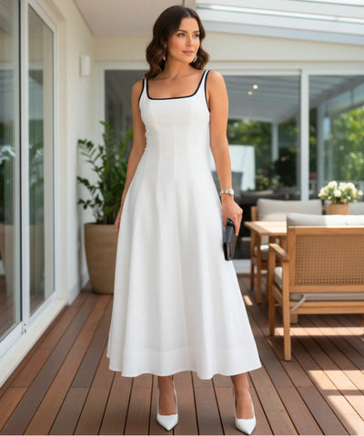 Vestido Longo Elegante Feminino Linho Premium | Danish