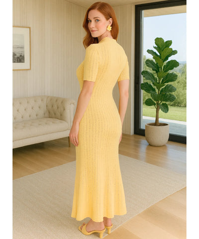Comprar vestido longo feminino tricot canelado gola alta elegante casual barato em promoção ZARA