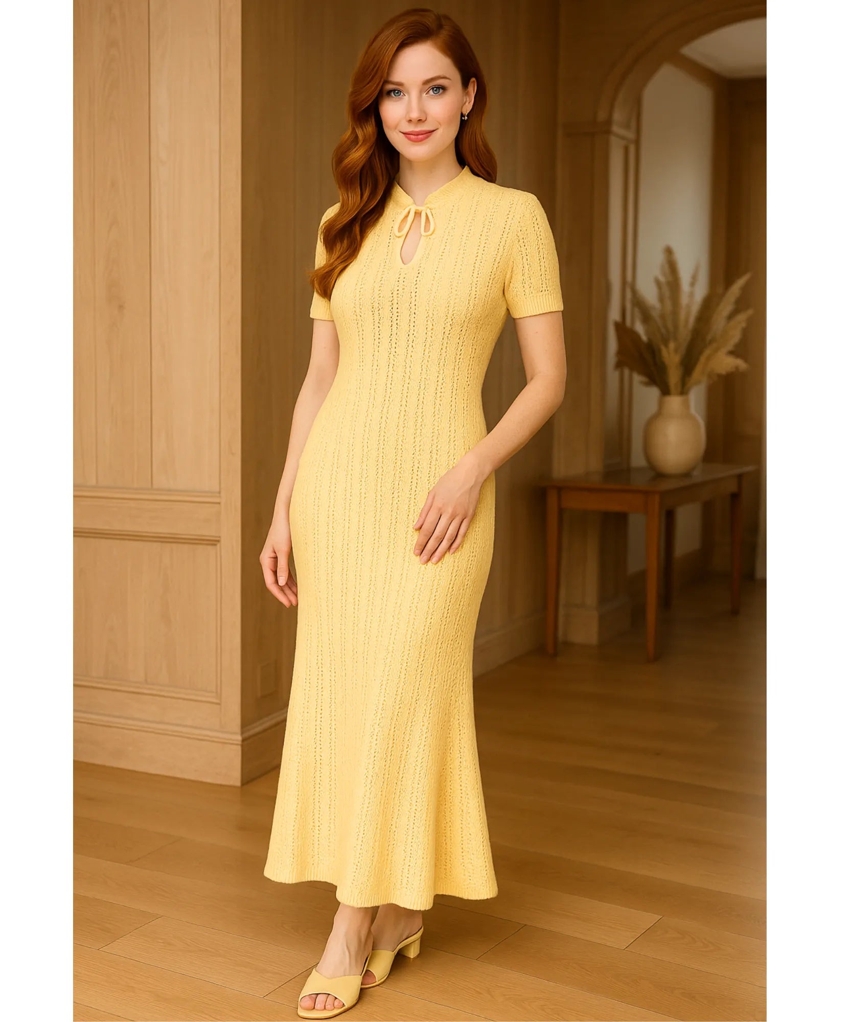 Comprar vestido longo feminino tricot canelado gola alta elegante casual barato em promoção ZARA