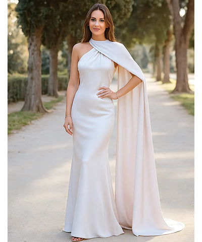 Vestido Longo de Festa Cetim Frente Única Formatura Madrinha | Monis