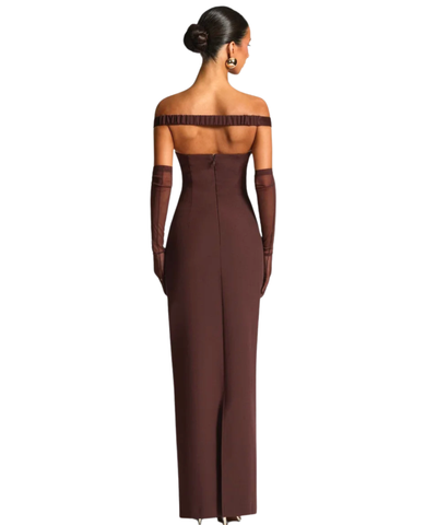 Vestido Longo Festa Ombro a Ombro Tubinho Elegante Casamento | Dora