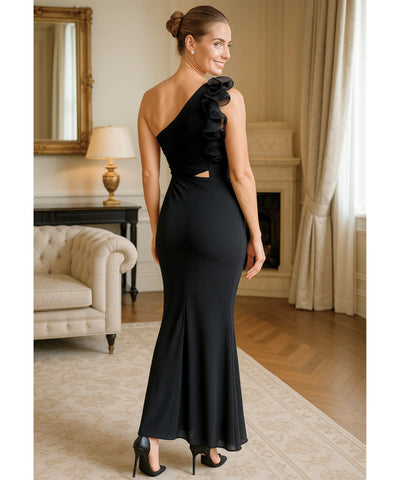 Vestido Longo de Festa Ombro Só Babados Elegante | Maraia