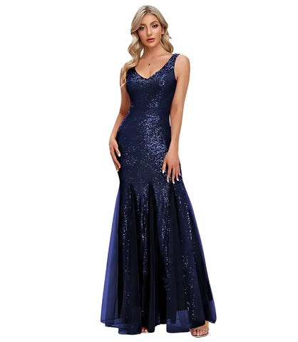 Vestido Longo Sereia com Paetê para Madrinha e Festas | Ellie