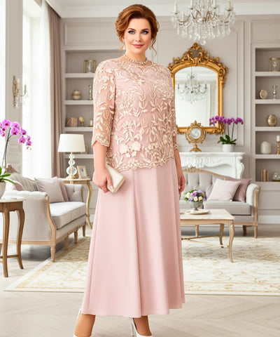Vestido Longo Festa Plus Size Renda Bordada Feminino Casamento | Nicie