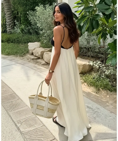 Comprar vestido longo feminino linho alça fina balonê elegante verão casual barato em promoção ZARA