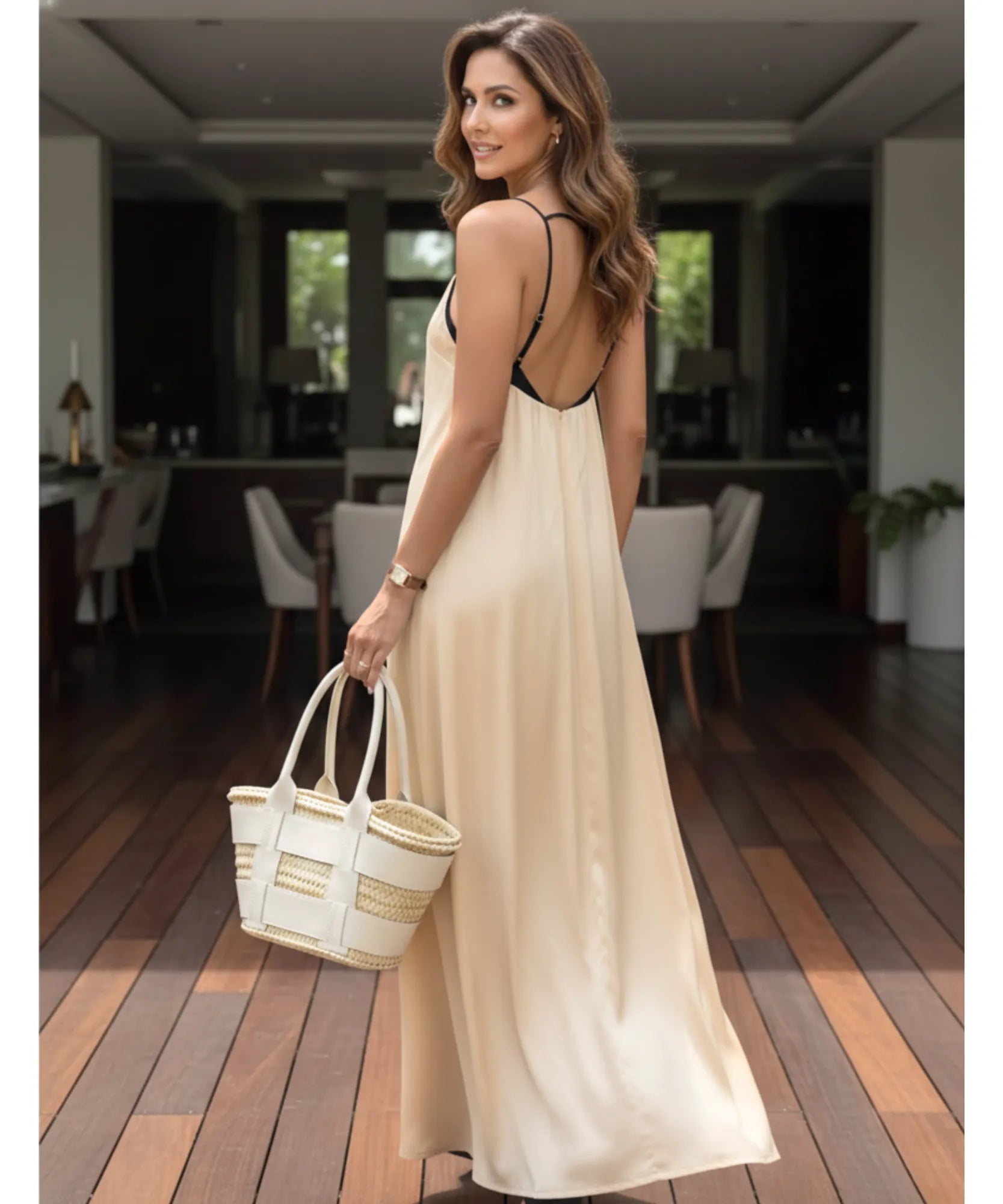 Comprar vestido longo feminino linho alça fina balonê elegante verão casual barato em promoção ZARA