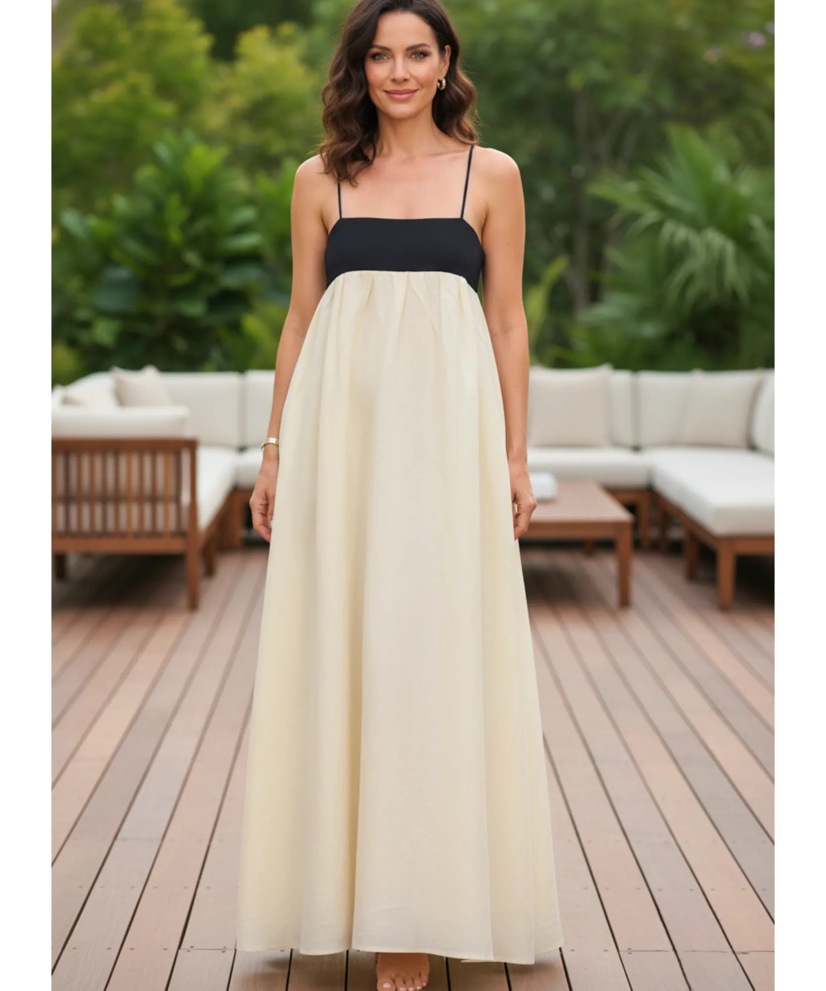 Comprar vestido longo feminino linho alça fina balonê elegante verão casual barato em promoção ZARA