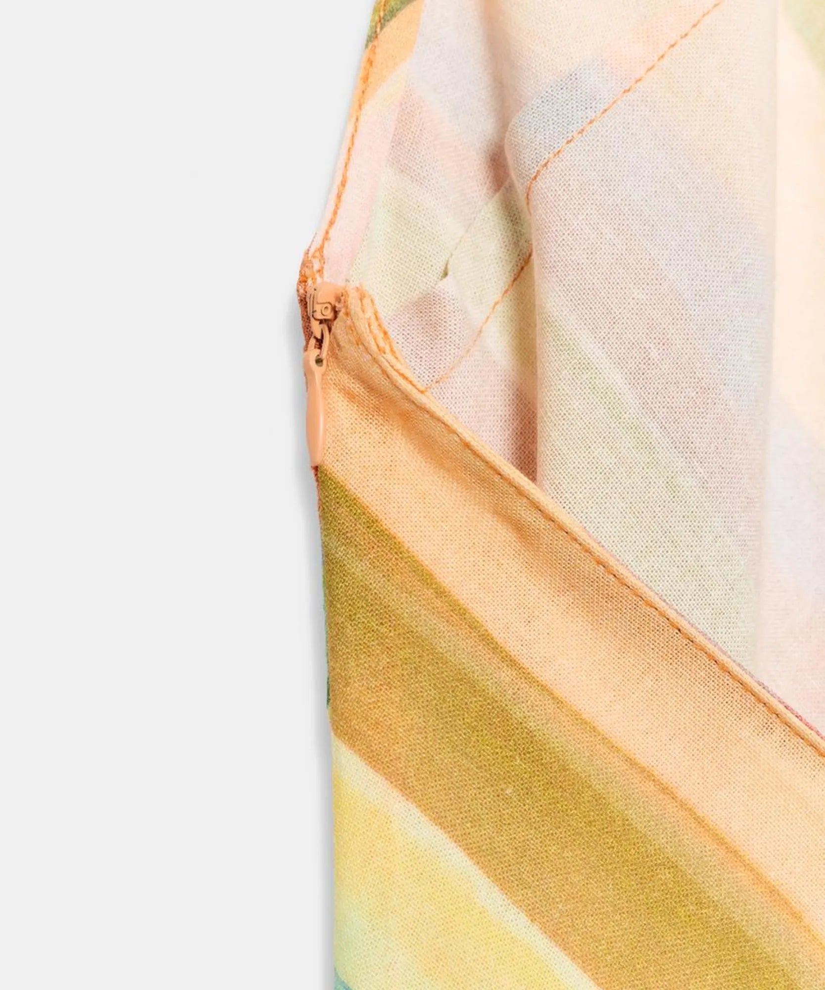 Comprar vestido longo listrado acabamento lateral colorido em promoção Anellimn