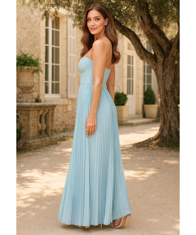 Vestido De Festa Longo Tomara Que Caia Plissado Elegante Madrinha | Nelita