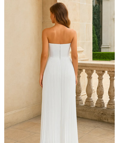 Vestido De Festa Longo Tomara Que Caia Plissado Elegante Madrinha | Nelita