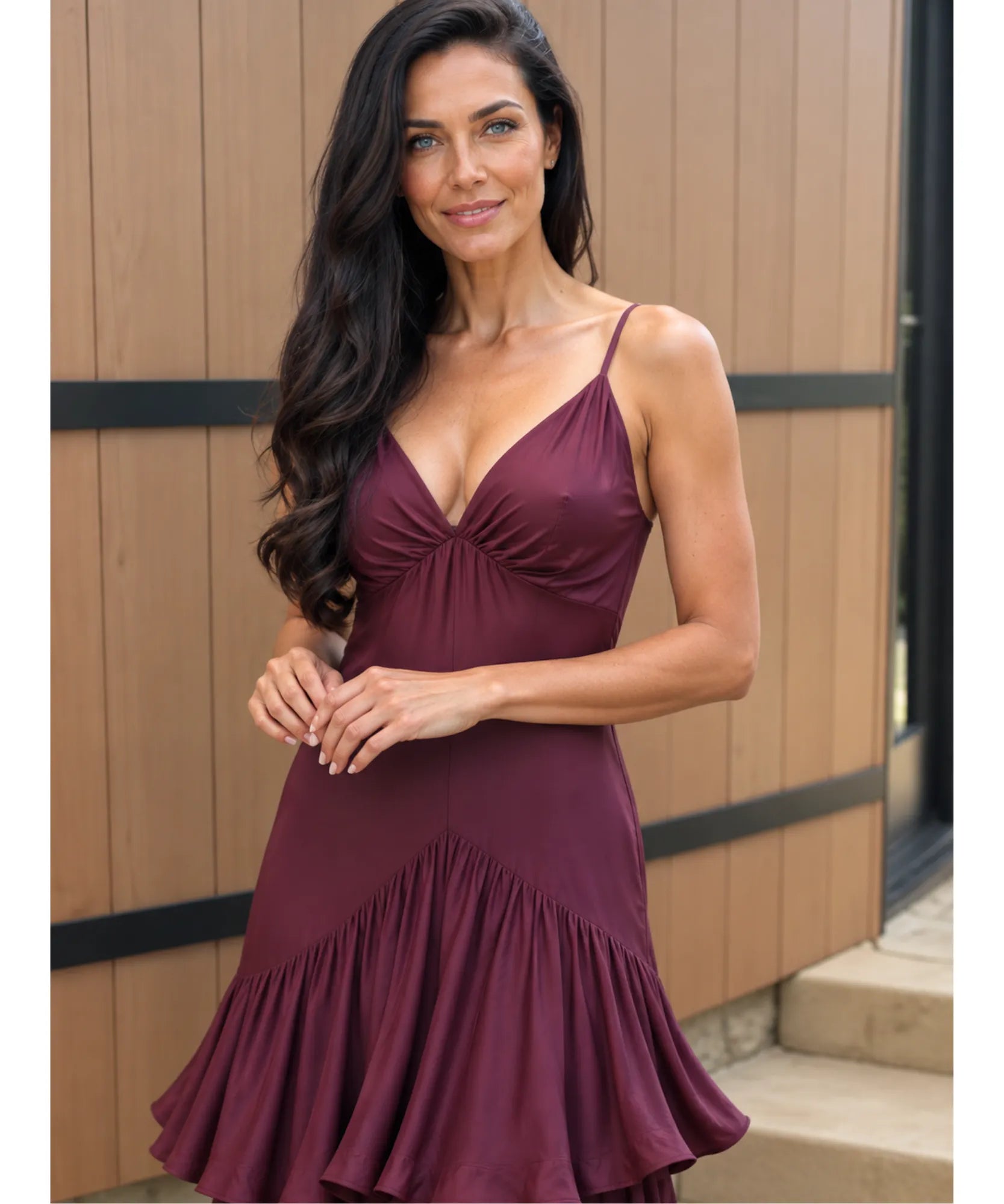 Comprar vestido marsala longo festa em promoção Anellimn