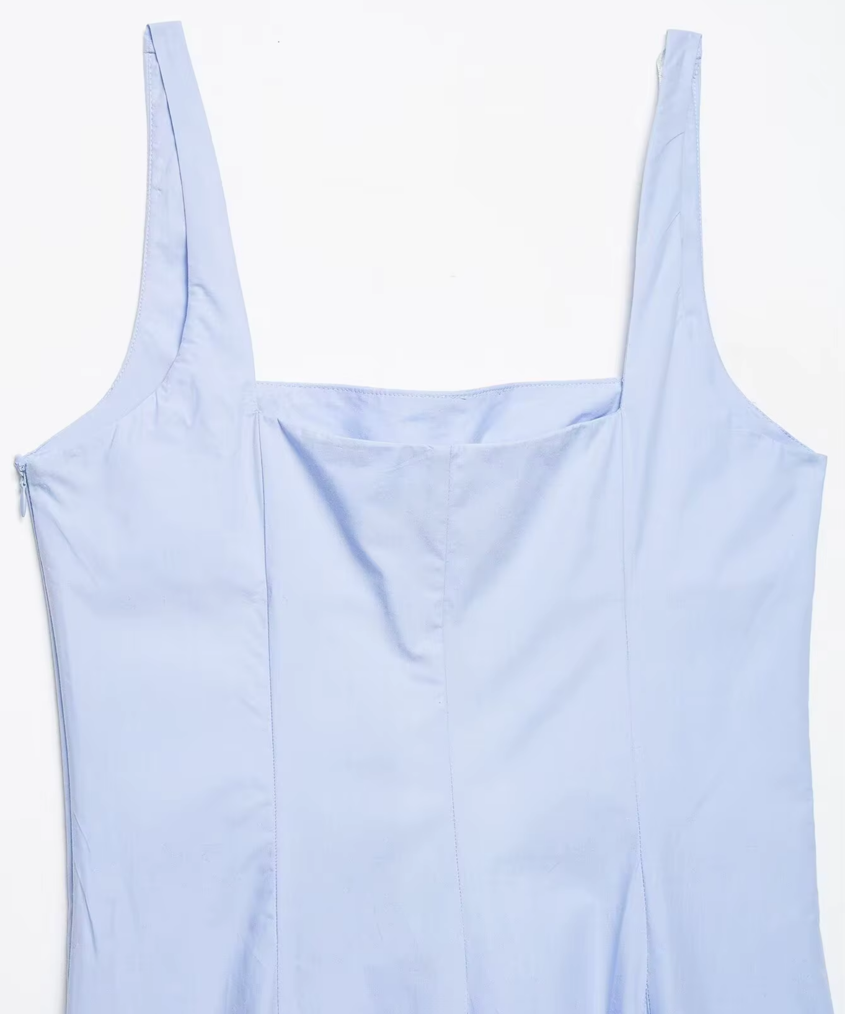 Comprar vestido midi casual detalhe decote quadrado azul serenity barato Anellimn