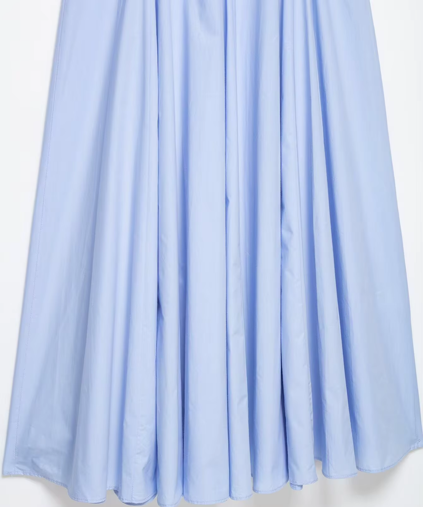 Comprar vestido midi casual detalhe saia evasê azul serenity barato Anellimn