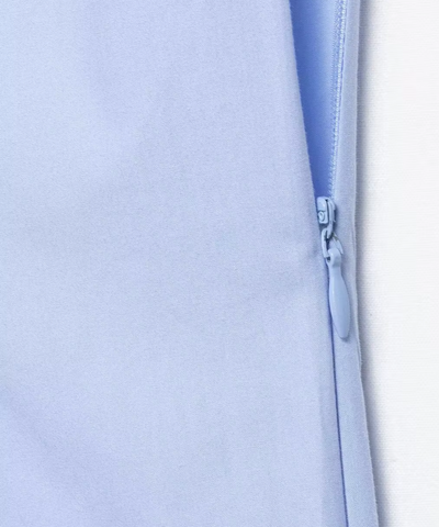 Comprar vestido midi casual detalhe zíper lateral azul serenity barato Anellimn