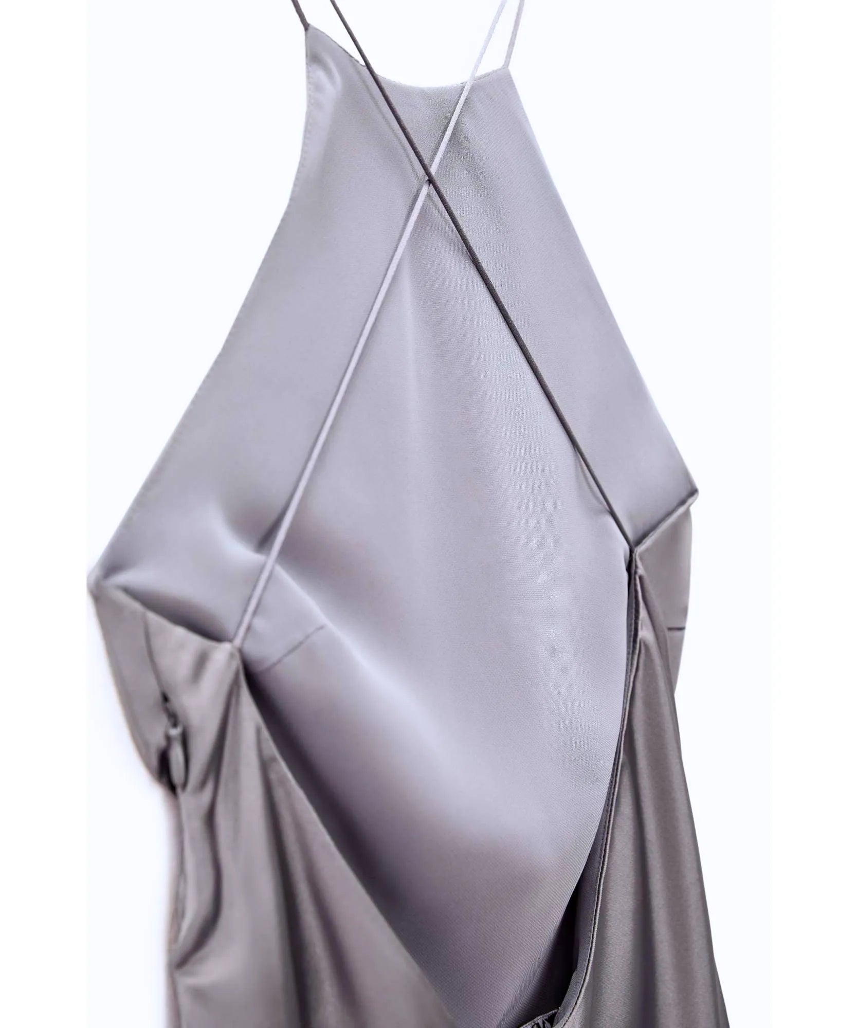 Comprar vestido midi cetim premium com alças cruzadas nas costas para casamentos formaturas e eventos especiais em promoção LADY DRESS