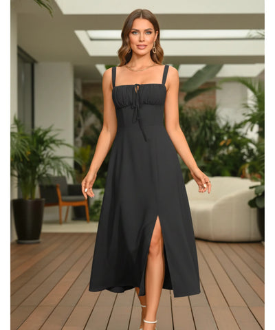 Vestido Midi com Corset para Casamento e Formatura Elegante | Bia