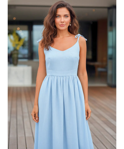 Vestido Midi Elegante Feminino Regata Boho Amarração | Lalá