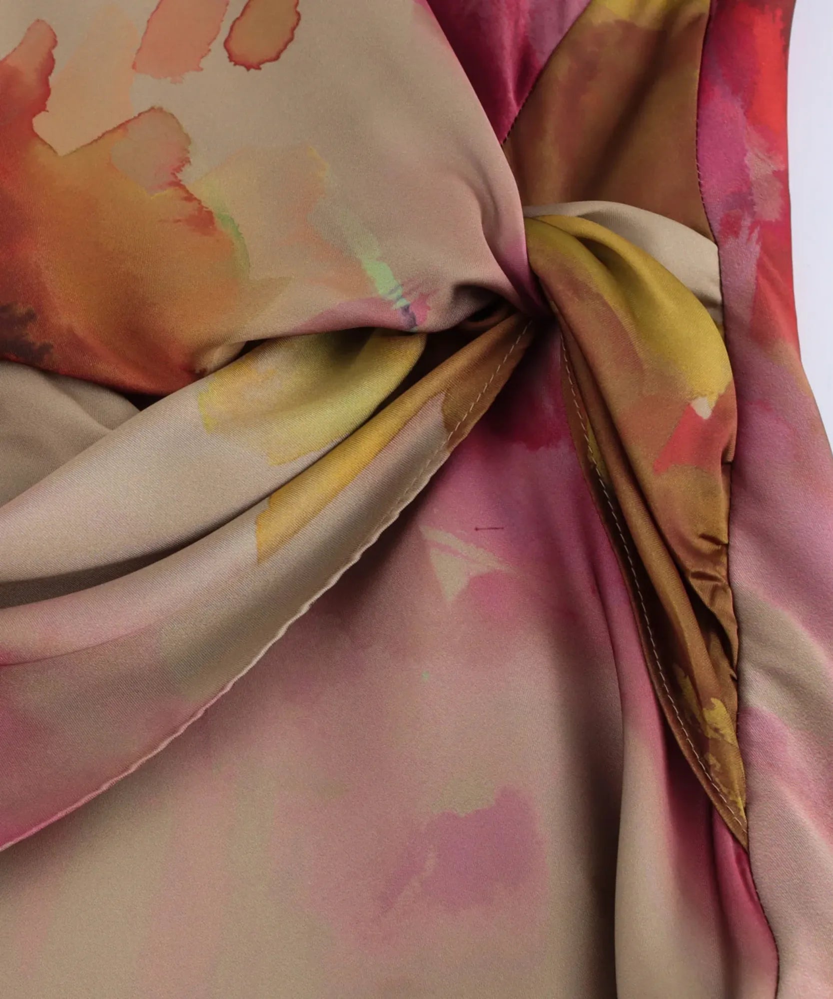 Comprar vestido midi estampado feminino com nó na cintura barato Anellimn