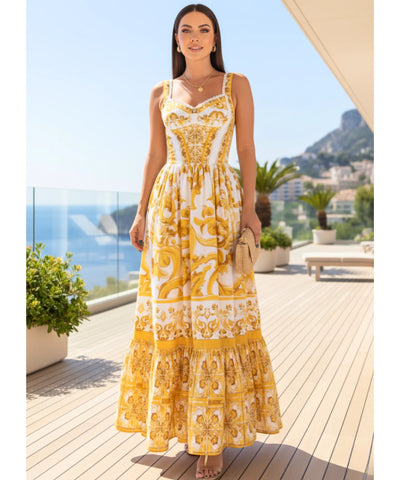 Vestido Midi Feminino Boho Estampado Festa Verão | Booz