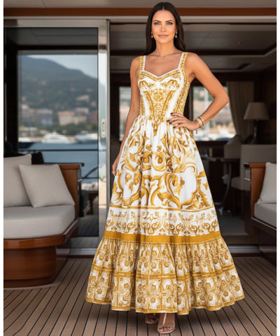 Comprar vestido midi feminino boho estampado com alças finas franzido costas para festa verão barato em promoção ZARA