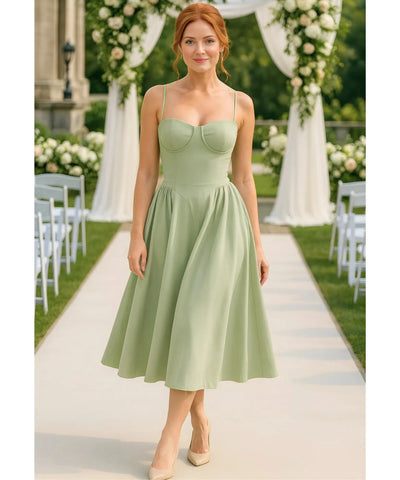 Vestido Midi Festa Corset em Zibeline Elegante | Chiara