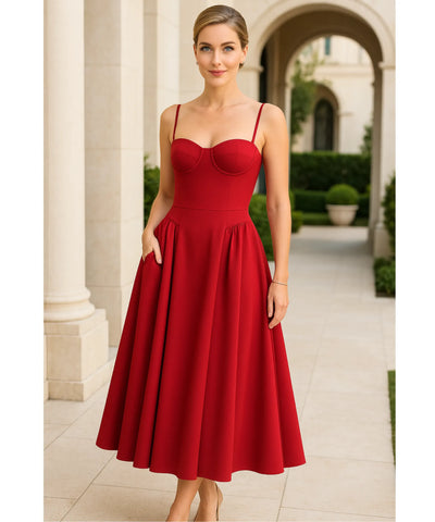 Vestido Midi Festa Corset em Zibeline Elegante | Chiara