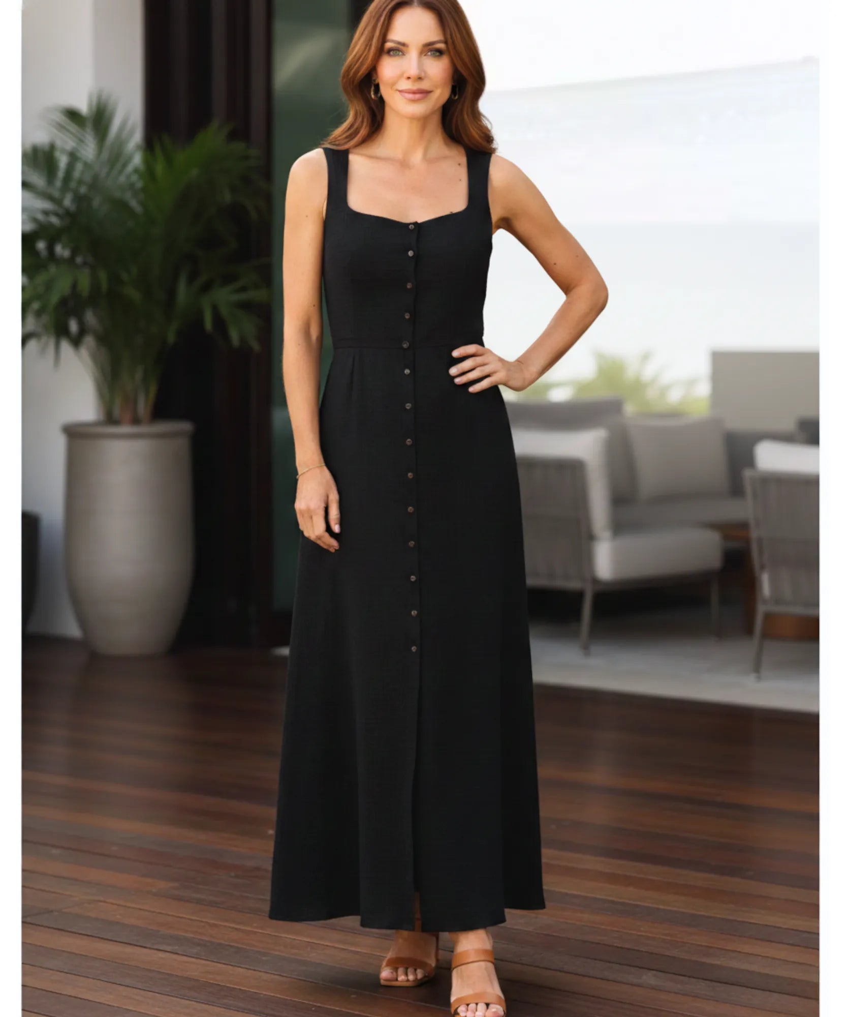 Comprar vestido midi de linho verde com botões frontais e fenda elegante para verão, oferta exclusiva com desconto e frete grátis ZARA