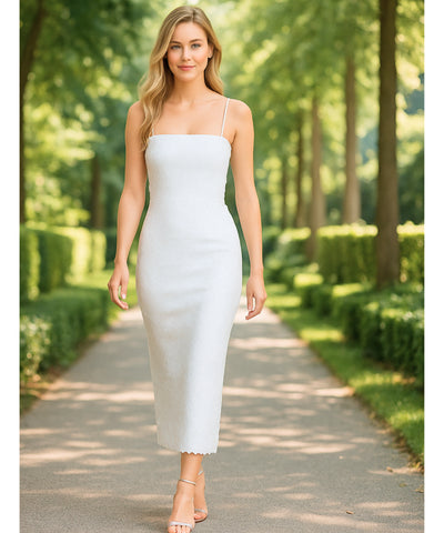 Vestido Elegante Midi de Festa com Paetês Casamento | Tícia