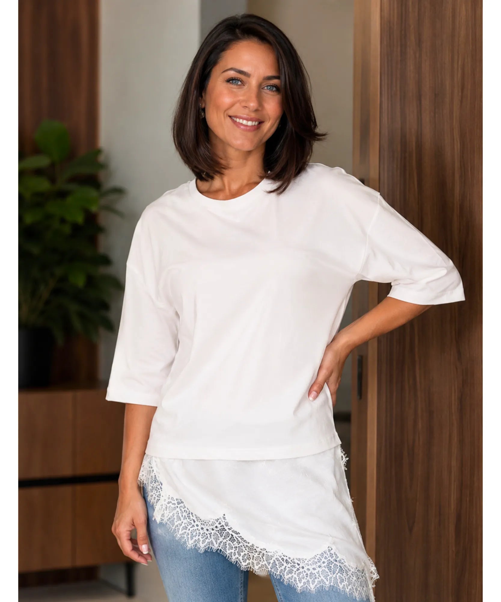 Comprar vestido midi renda feminino gola O em promoção Anellimn